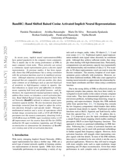 BandRC: Band Shifted Raised Cosine Activated Implicit Neural Representations