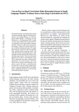 Can an Easy-to-Hard Curriculum Make Reasoning Emerge in Small Language Models? Evidence from a Four-Stage Curriculum on GPT-2