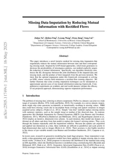 Missing Data Imputation by Reducing Mutual Information with Rectified Flows