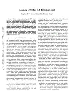Learning IMU Bias with Diffusion Model