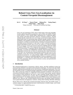 Robust Cross-View Geo-Localization via Content-Viewpoint Disentanglement