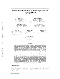 Search-Based Correction of Reasoning Chains for Language Models