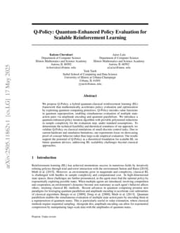 Q-Policy: Quantum-Enhanced Policy Evaluation for Scalable Reinforcement Learning