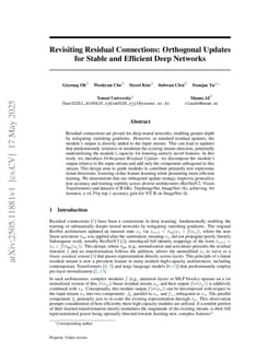 Revisiting Residual Connections: Orthogonal Updates for Stable and Efficient Deep Networks