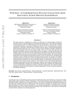 PyScrew: A Comprehensive Dataset Collection from Industrial Screw Driving Experiments