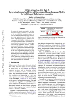 CCNU at SemEval-2025 Task 3: Leveraging Internal and External Knowledge of Large Language Models for Multilingual Hallucination Annotation