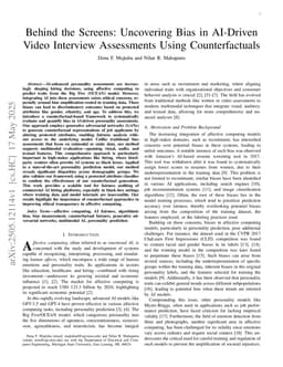 Behind the Screens: Uncovering Bias in AI-Driven Video Interview Assessments Using Counterfactuals