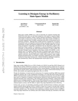 Learning to Dissipate Energy in Oscillatory State-Space Models