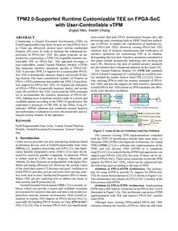 TPM2.0-Supported Runtime Customizable TEE on FPGA-SoC with User-Controllable vTPM