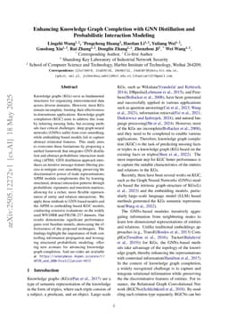 Enhancing Knowledge Graph Completion with GNN Distillation and Probabilistic Interaction Modeling