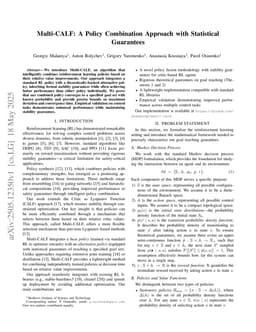 Multi-CALF: A Policy Combination Approach with Statistical Guarantees