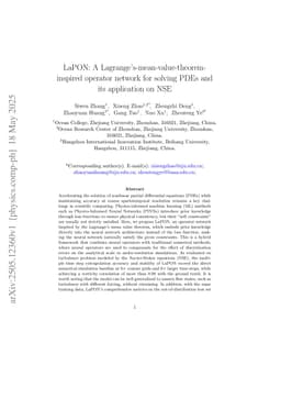 LaPON: A Lagrange's-mean-value-theorem-inspired operator network for solving PDEs and its application on NSE