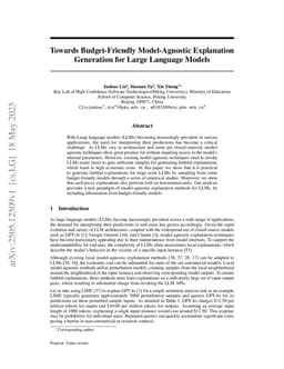 Towards Budget-Friendly Model-Agnostic Explanation Generation for Large Language Models