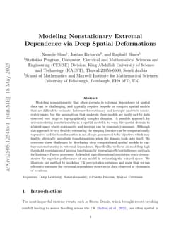 Modeling Nonstationary Extremal Dependence via Deep Spatial Deformations
