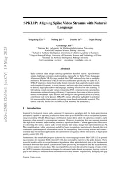 SPKLIP: Aligning Spike Video Streams with Natural Language