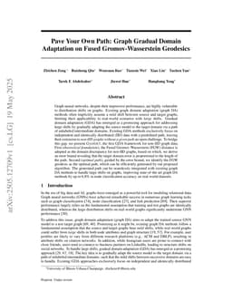 Pave Your Own Path: Graph Gradual Domain Adaptation on Fused Gromov-Wasserstein Geodesics