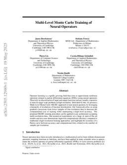 Multi-Level Monte Carlo Training of Neural Operators
