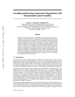 Unveiling and Steering Connectome Organization with Interpretable Latent Variables