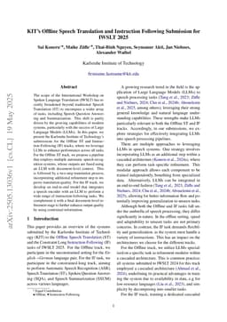 KIT's Offline Speech Translation and Instruction Following Submission for IWSLT 2025