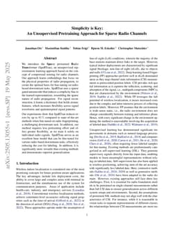 Simplicity is Key: An Unsupervised Pretraining Approach for Sparse Radio Channels