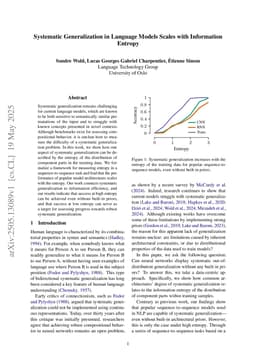 Systematic Generalization in Language Models Scales with Information Entropy