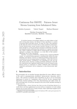 Continuous Fair SMOTE -- Fairness-Aware Stream Learning from Imbalanced Data