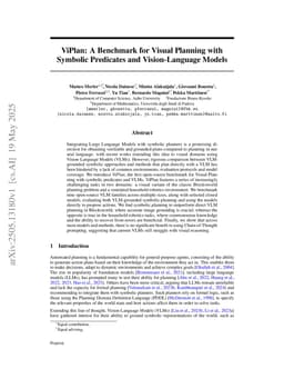 ViPlan: A Benchmark for Visual Planning with Symbolic Predicates and Vision-Language Models