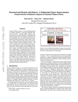 Picturized and Recited with Dialects: A Multimodal Chinese Representation Framework for Sentiment Analysis of Classical Chinese Poetry
