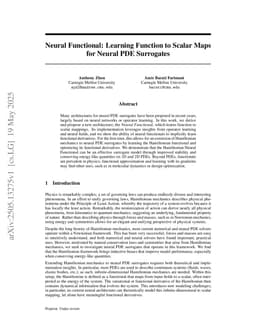 Neural Functional: Learning Function to Scalar Maps for Neural PDE Surrogates