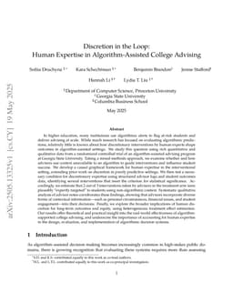 Discretion in the Loop: Human Expertise in Algorithm-Assisted College Advising