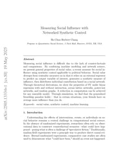 Measuring Social Influence with Networked Synthetic Control
