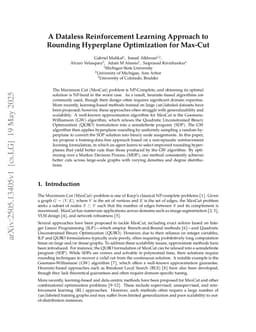 A Dataless Reinforcement Learning Approach to Rounding Hyperplane Optimization for Max-Cut
