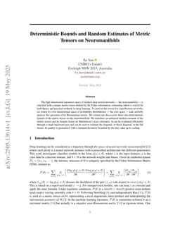 Deterministic Bounds and Random Estimates of Metric Tensors on Neuromanifolds