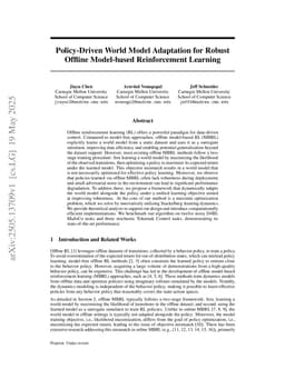 Policy-Driven World Model Adaptation for Robust Offline Model-based Reinforcement Learning