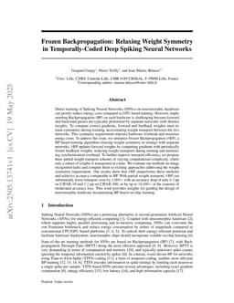 Frozen Backpropagation: Relaxing Weight Symmetry in Temporally-Coded Deep Spiking Neural Networks