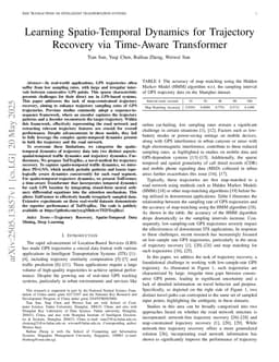 Learning Spatio-Temporal Dynamics for Trajectory Recovery via Time-Aware Transformer