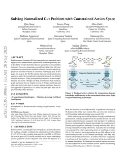 Solving Normalized Cut Problem with Constrained Action Space