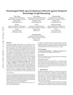 Disentangled Multi-span Evolutionary Network against Temporal Knowledge Graph Reasoning