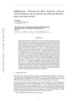 DSMentor: Enhancing Data Science Agents with Curriculum Learning and Online Knowledge Accumulation