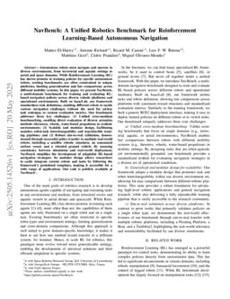 NavBench: A Unified Robotics Benchmark for Reinforcement Learning-Based Autonomous Navigation