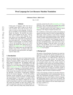 Pivot Language for Low-Resource Machine Translation