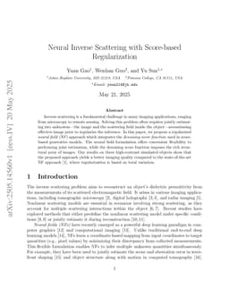 Neural Inverse Scattering with Score-based Regularization