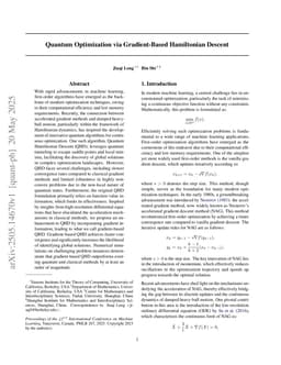 Quantum Optimization via Gradient-Based Hamiltonian Descent