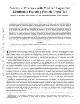 Stochastic Processes with Modified Lognormal Distribution Featuring Flexible Upper Tail