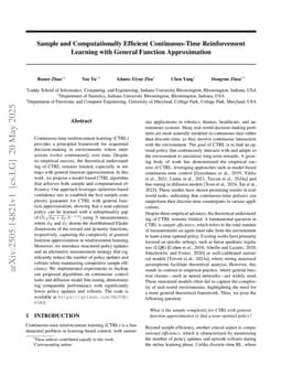 Sample and Computationally Efficient Continuous-Time Reinforcement Learning with General Function Approximation