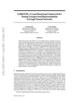 LOBSTUR: A Local Bootstrap Framework for Tuning Unsupervised Representations in Graph Neural Networks