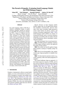 The Pursuit of Empathy: Evaluating Small Language Models for PTSD Dialogue Support