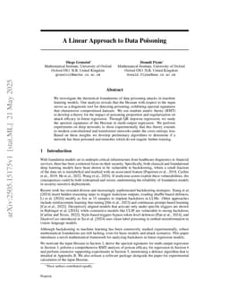 A Linear Approach to Data Poisoning