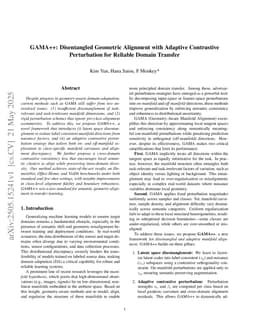 GAMA++: Disentangled Geometric Alignment with Adaptive Contrastive Perturbation for Reliable Domain Transfer
