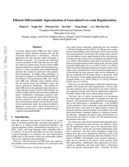 Efficient Differentiable Approximation of Generalized Low-rank Regularization